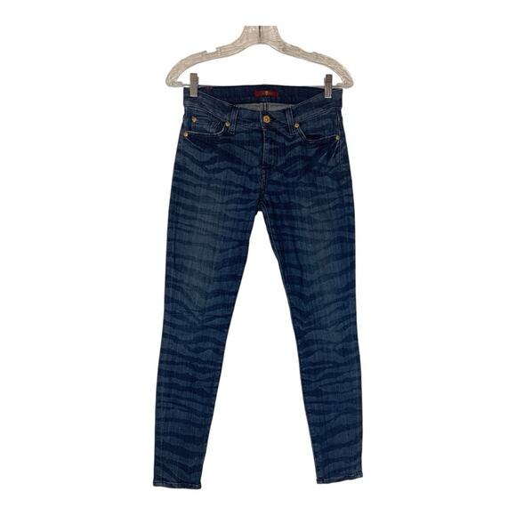 7 for all mankind womens size 26 zebra print skinny jeans - Picture 1 of 8